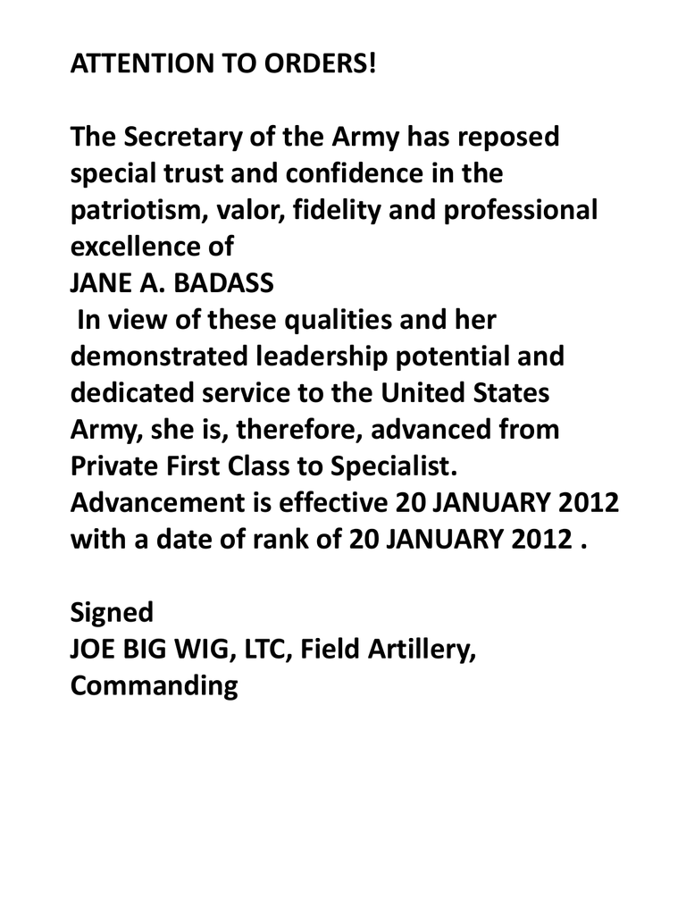 Commanding Attention: A Powerful Army Promotion Script
