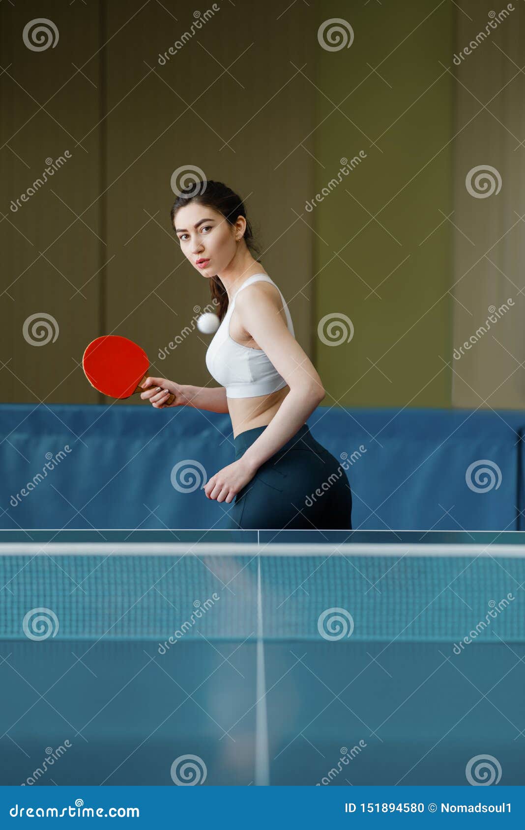 Corporate Girl Playing Ping Pong: High-Quality Stock Images