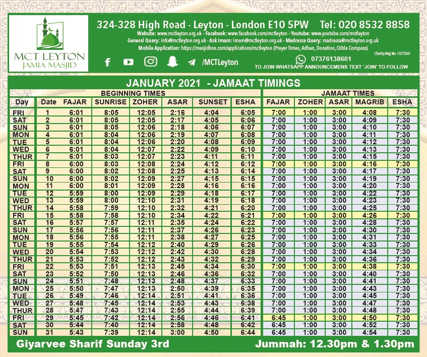 Find Accurate Prayer (Namaz) Times In Camden, TN