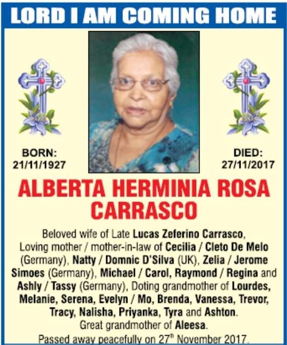 Goa Herald Obituary: Remembering Loved Ones