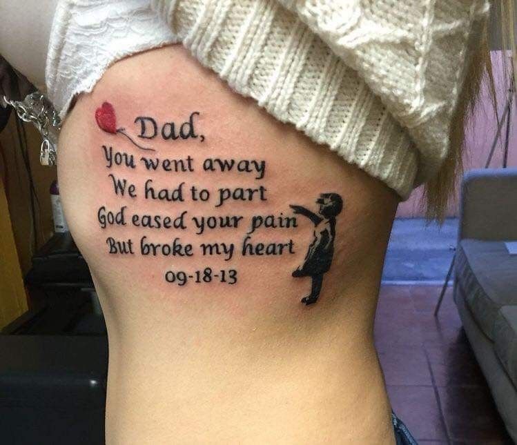 Meaningful In Memory Of Dad Tattoos: Daughter's Tribute Ideas