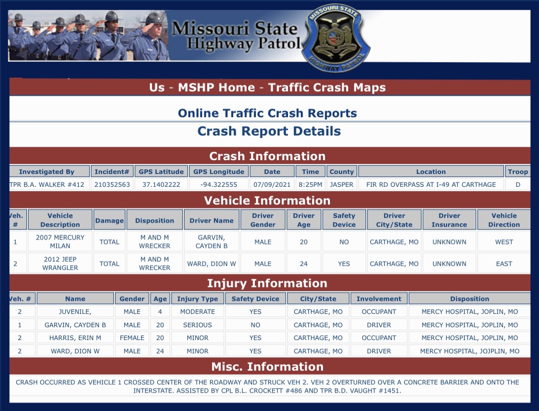 Missouri State Highway Patrol Crash Reports: A Timeline Analysis Of Accident Groups