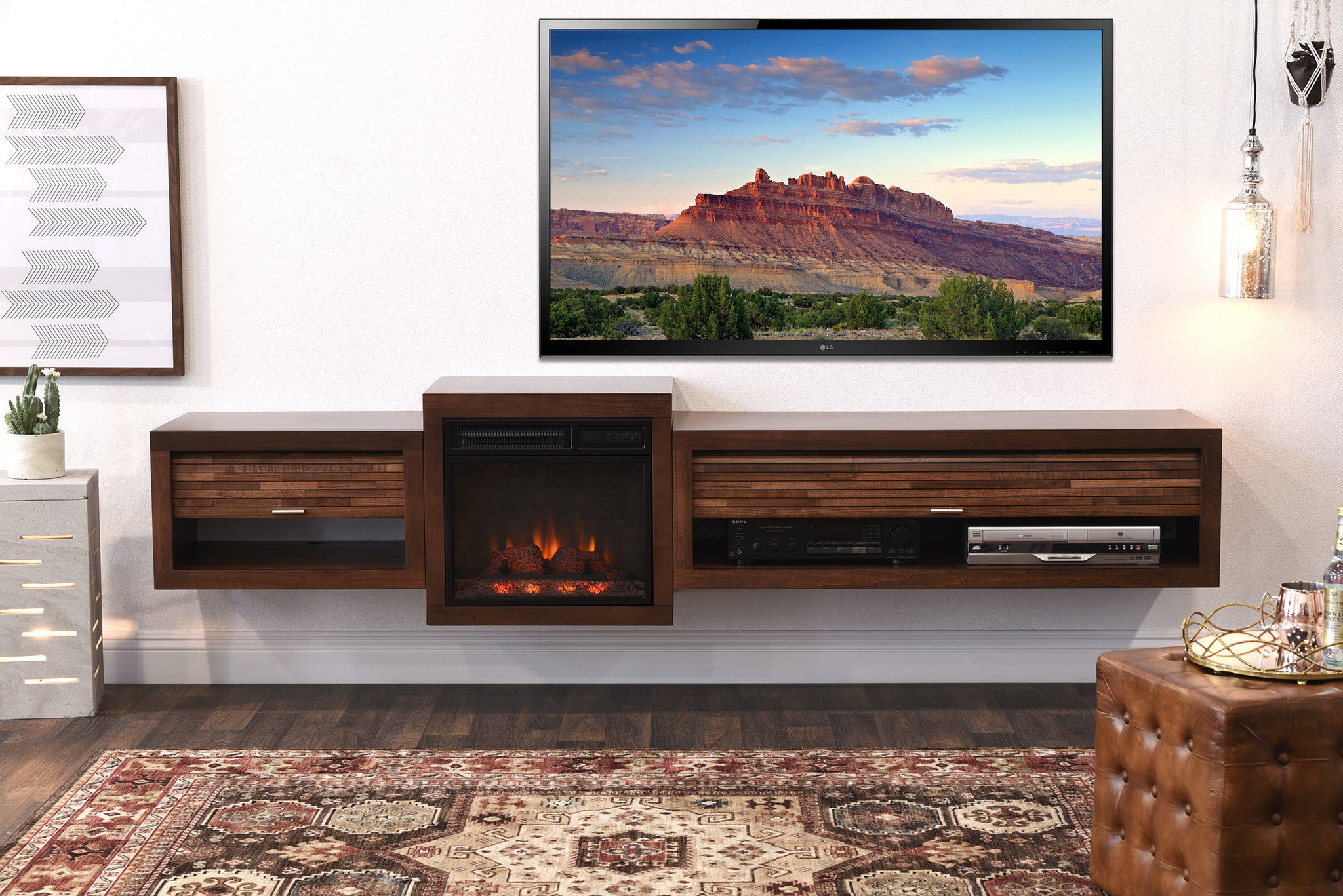 Modern Floating Fireplace TV Stands: Design Ideas & Buying Guide