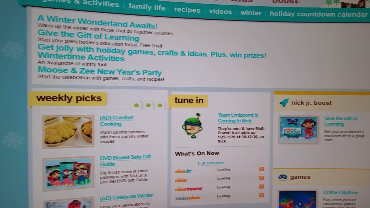 Nick Jr. Website 2009: A Blast From The Past
