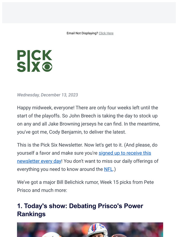 Prisco's CBS NFL Picks: Week [Week Number] Predictions And Analysis