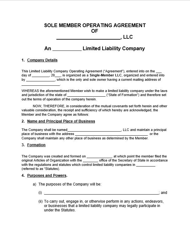 Single-Member LLC Operating Agreement Templates: A Wawa & ESOP Connection Guide
